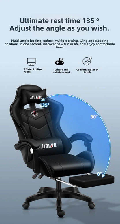 Gaming Chair Comfortable Sedentary Ergonomic Game Chair Reclining Massage Rotating Chair