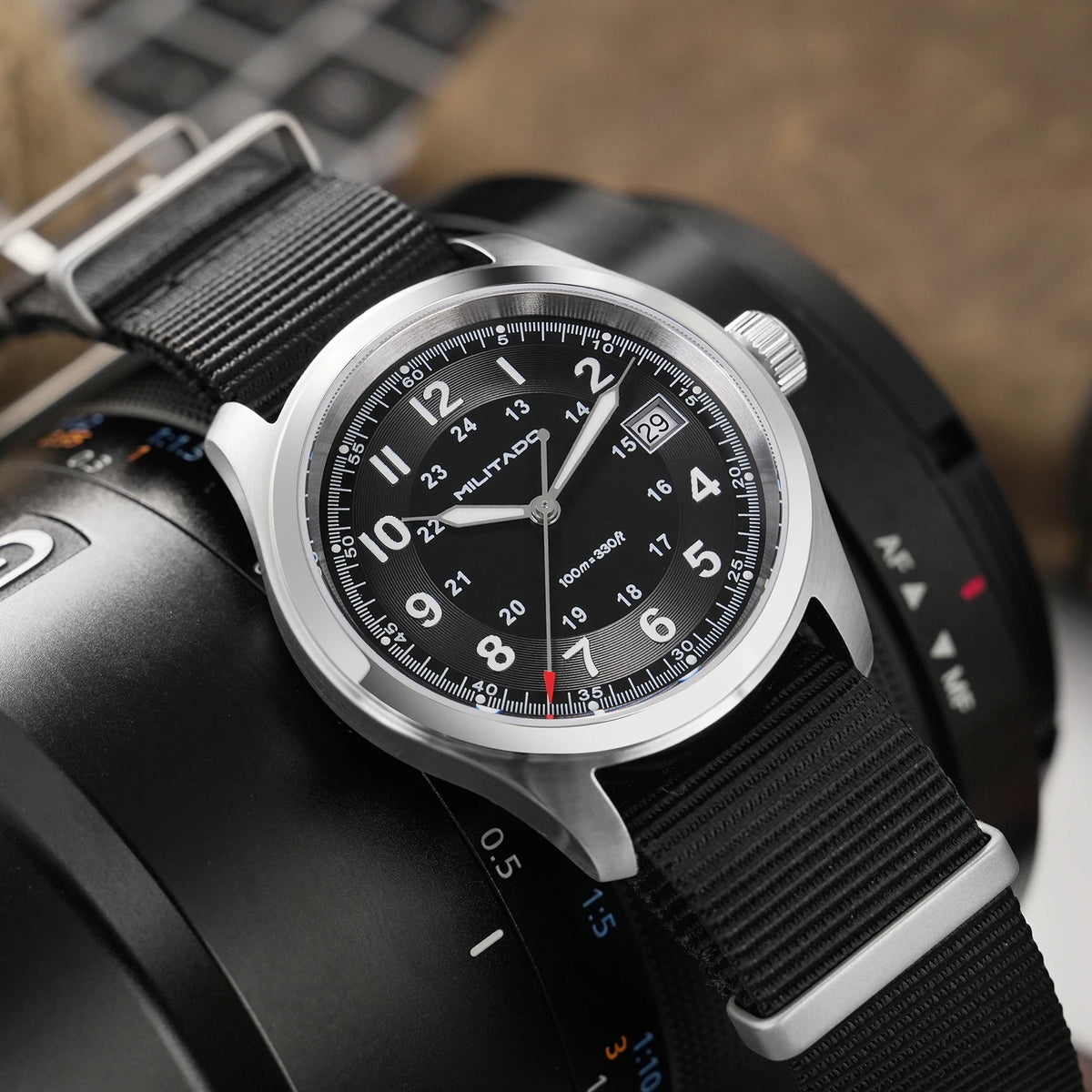 Militado ML08 Quartz Watch Ronda 515 Movement Domed Sapphire Wristwatch BGW9 Luminous 10Bar Waterproof 38mm Men Watches