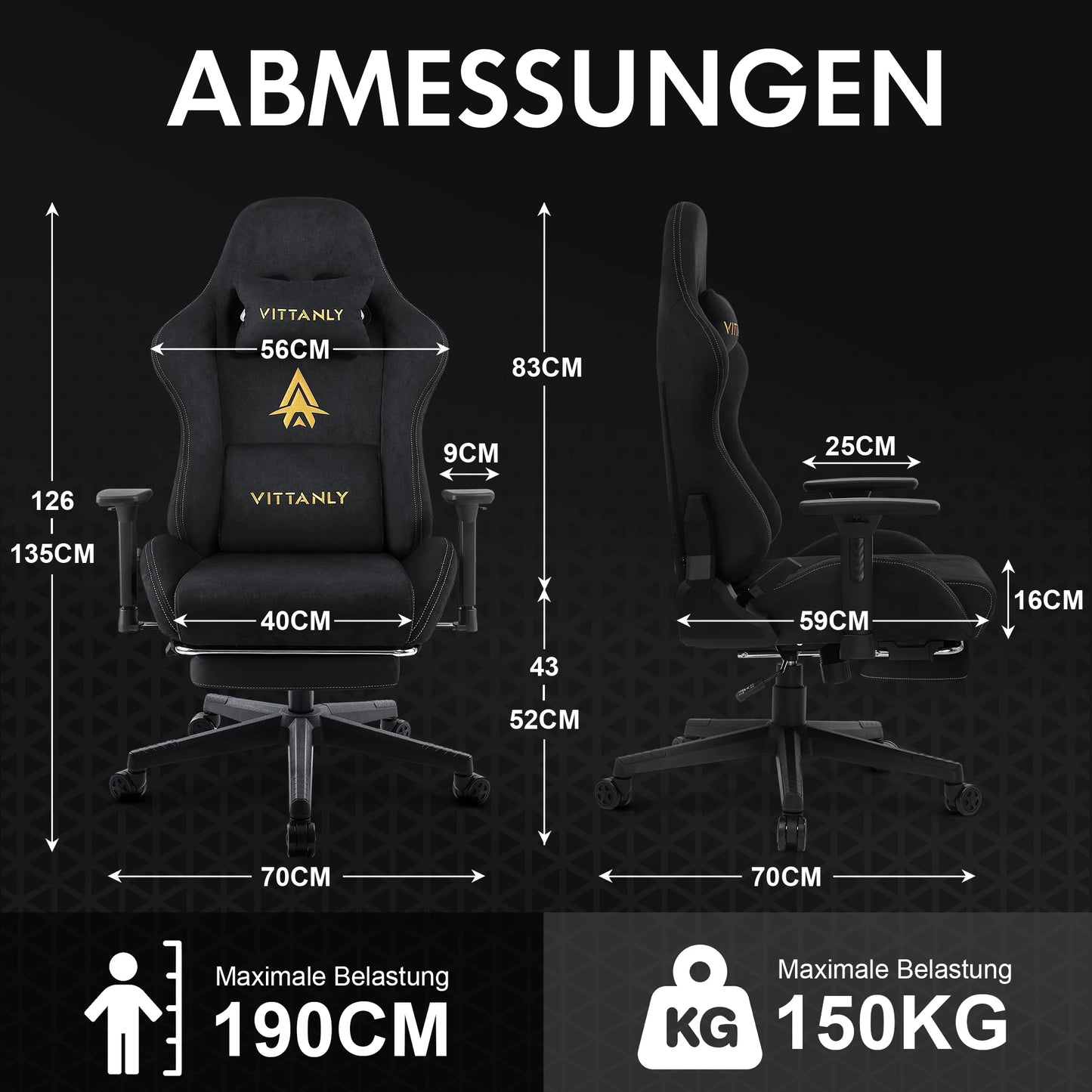 Brand Gaming Chair Breathable Ergonomic Office Chair Lumbar Support Height Adjustable Faux Suede Recliner with Footrest Headrest