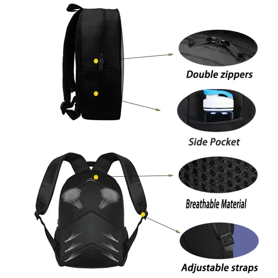 FORTNITE 3Pcs School Backpack Set,Front Pocket Bag Crossbody Pencil Case,Age5-10 Boys Girls Lightweight,Free 3D Printed Keychain
