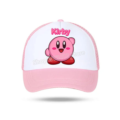 Kirby Summer Baseball Polyester Hats Universal Casual Cap Truck Driver Cartoon Peripheral Items Adult Adjustable Children Action