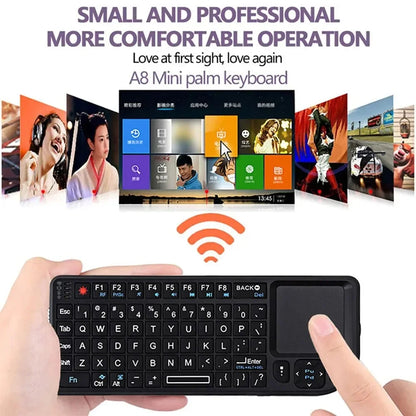 A8 Mini Wireless Keyboard 2.4G RF Backlit Touchpad Russian English Keyboard For MacBook iPad PC Tablet USB Rechargeable Air Mouse