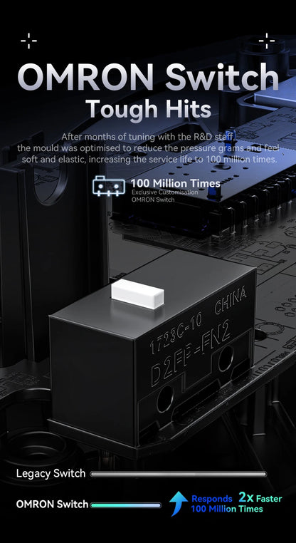 ATTACK SHARK X3/X3PRO 4K/8K trådlös gamingmus, 26K DPI, tri-mode (trådbunden/2.4GHz/BT5.2), lätt, PAW3395-sensor för gamers