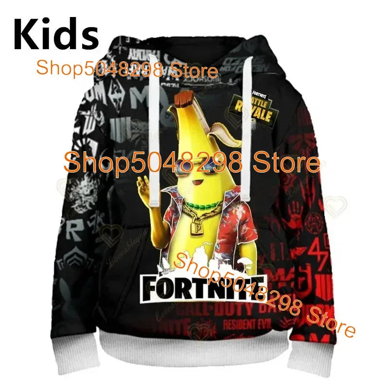 Men Women Hoodie 3D Battle Royale Print Fortnite Victory Printed Hoodies Boys Girls Hooded Streetwear Sweatshirts