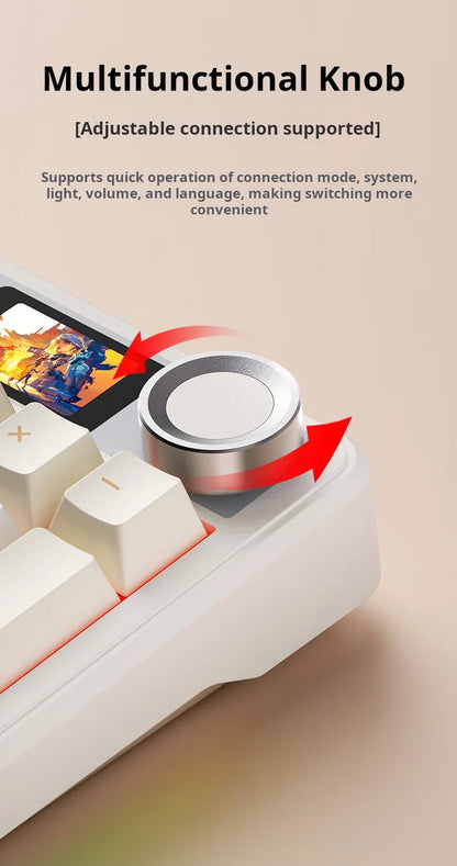 AULA F108 Pro Triple-mode Bluetooth 2.4G Wired Mechanical Keyboard fully customizable hot-swappable keys gasket structure RGB