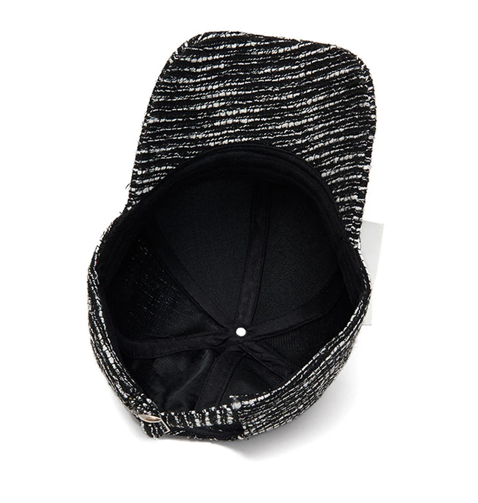 FS Fashion Black White Striped Baseball Cap For Men Casual Korean Street Women Hat Summer Streetwear Trucker Hats Gorra Hombre