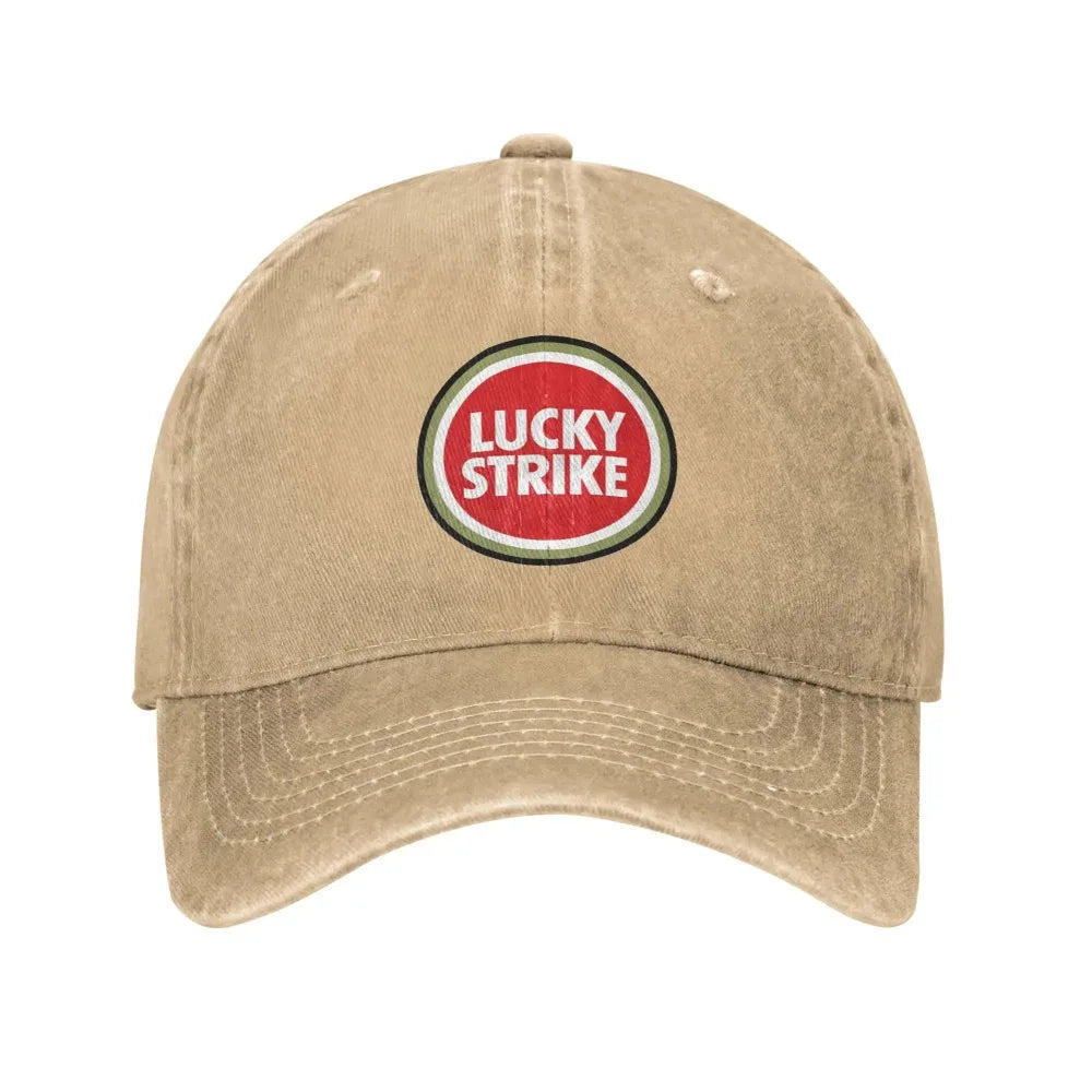 Lucky Strike Letters Troye Sivan Musik Sport Retro Cowboy Tvättade basebollkepsar Herr Denim Street Tide-hatt Vandring Herr Dad Cap