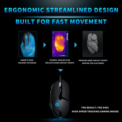 Logitech (G) G402 Gaming Mouse Wired Mouse E-sports Mechanical Macro Programming Mouse CSGO Chicken Dinner Computer Competitive