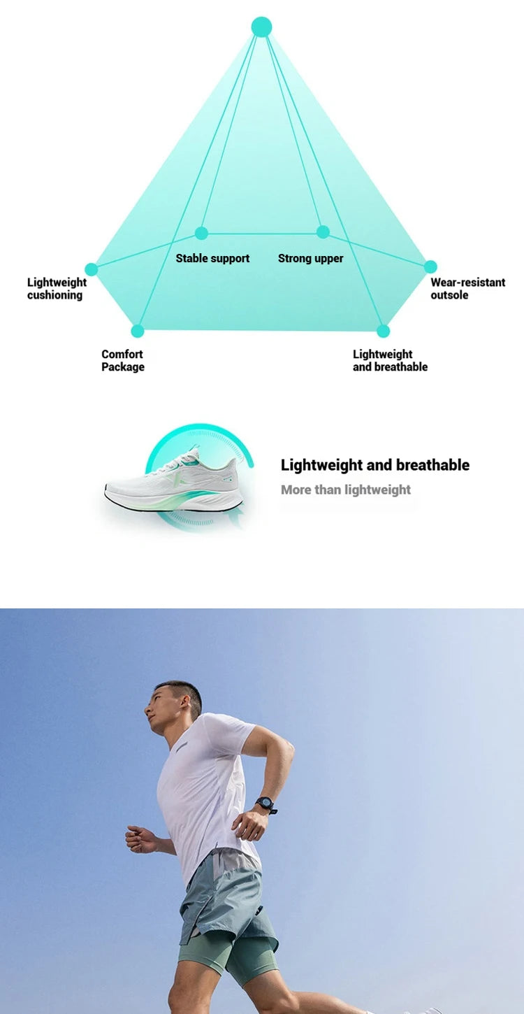 Xtep Light Wing 3 løbesko til mænd – sommermode, stødabsorberende, letvægts, avancerede sneakers 875219110034