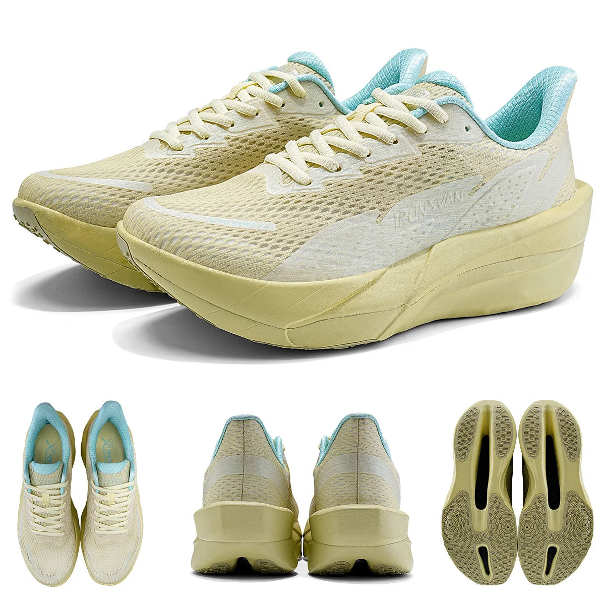 IRUNSVAN Carbonfaser-Sneaker – Laufschuhe für Anfänger und Fortgeschrittene – atmungsaktiv und bequem – Trainingsschuhe mit dicker Sohle – Unisex 130