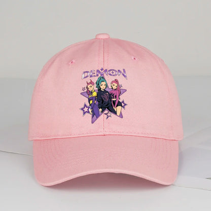Demon Girl Group Cartoon Print Baseball Cap Men Women Y2K Streetwear  Adjustable Dad Hat Sun Hat