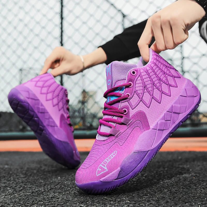 The youth actual combat basketball shoe movement outdoor comfortable cushioning wear-resisting fashion breathable high quality