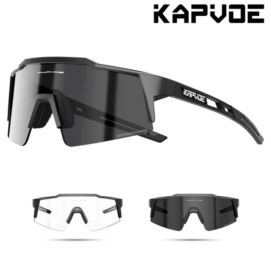 KAPVOE Photochromic Cycling Sunglasses for Men Glasses Fashion Mountain Bicycle Road Speed Cool Goggles Sports MTB Bike Eyewear
