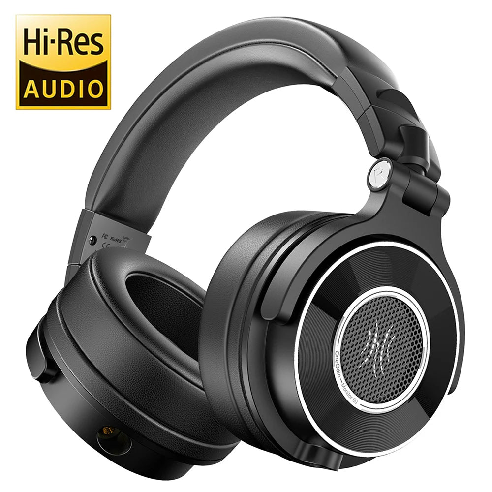 OneOdio Monitor 60 Wired HiFi Headphones Professional Studio DJ Headphones with 50mm Driver, Stereo Over Ear Headset, Detachable Cable & Microphone