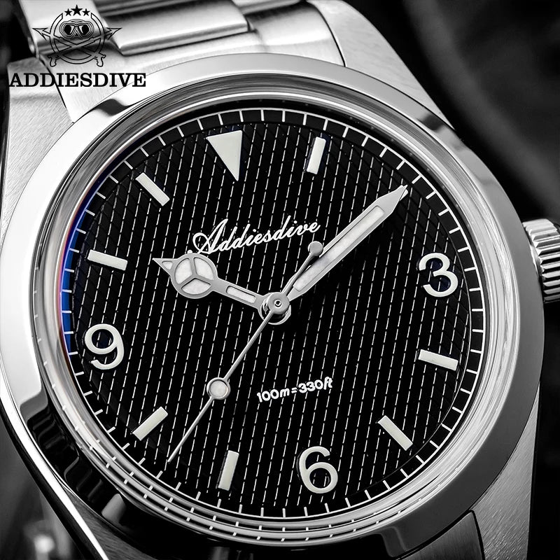 ADDIESDIVE herenhorloge – 316L roestvrijstalen kast, waterdicht tot 10 bar, lichtgevend display, model AD2096 – Luxe quartzhorloge