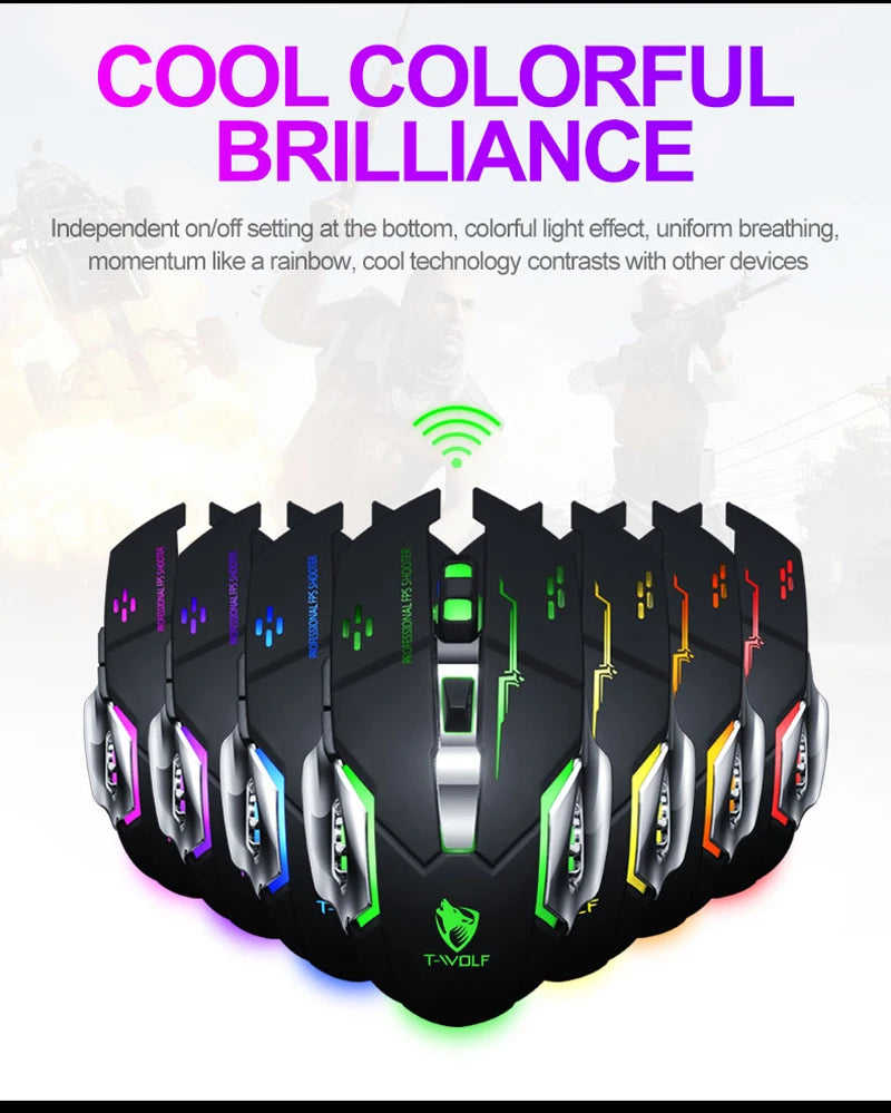 New Wireless Mouse Charging Gaming Mouse Mute Backlit Mouse Mechanical Ergonomic Optical Computer Accessories for PC Laptop