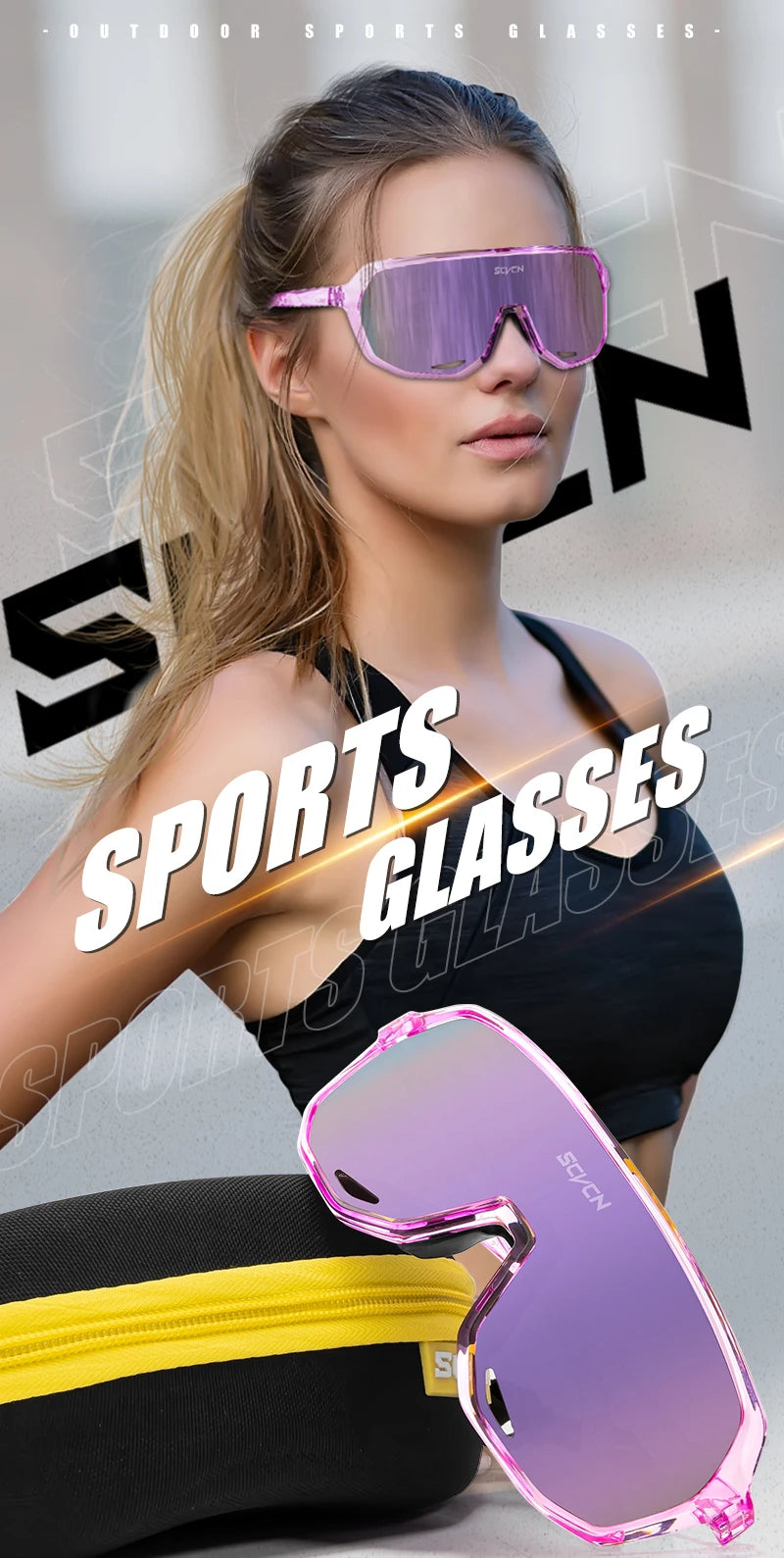 SCVCN New Outdoor Cycling Glasses Bike Sunglasses Men UV400 Eyewear Sports MTB Goggles Bicycle Women Riding Hiking Sunglasses