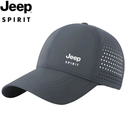 JEEP Quick drying Baseball Hat Summer Mesh Men's and Women's Sunshade, Breathable Sunscreen, Duck Tongue Hat