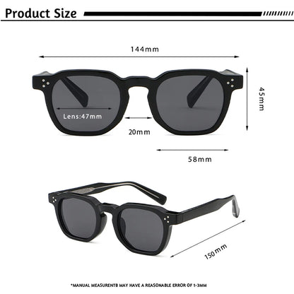 CATERSIDE Retro Punk Men Sunglasses Small Frame Square Personalized Design Sun Glasses Women Travel Party Business Festival Gift