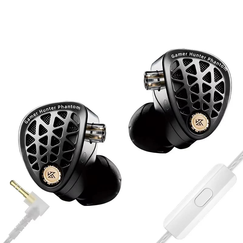 KZ Phantom HiFi Gaming Earphones – Professional Wired In-Ear Gaming Headphones with Custom Tuning Switch, DSP Sound Card, High-Fidelity Audio & Competitive Gaming Sound