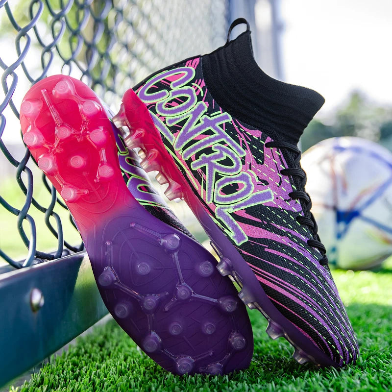 Nouveaux hommes bottes de Football crampons baskets haut de gamme chaussures de Football de haute qualité antidérapant Futsal herbe Match intérieur vente chaude FG/TF