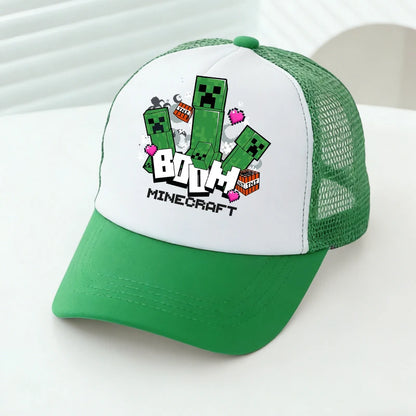 Minecrafted Mesh Baseball Caps Cartoon Figures Adult Children Sports Hats Boys Girls Summer Outdoor Sunshade Peaked Caps Gift