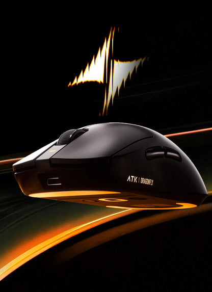 Rato Gaming Sem Fios ATK A9 com Tecnologia NearLink, Ergonómico PAW3395, Tri-Mode Bluetooth de Baixa Latência para Esports e PC