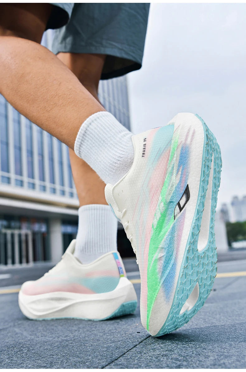 Men Sports Carbon Board Speciality Breathable Lightweight Women's Comfortable Athletic Nonskid Sneakers﻿ Marathon Running Shoe