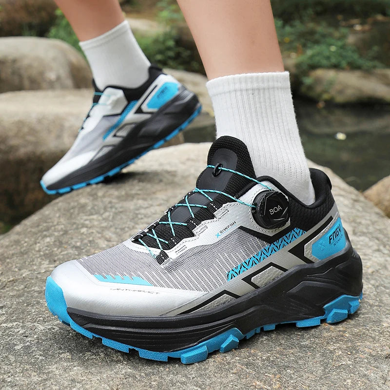 Men's Stylish Outdoor Hiking Shoes Hard-wearing Trekking Sneakers with Plush Warm Lining for Winter Male Footwear