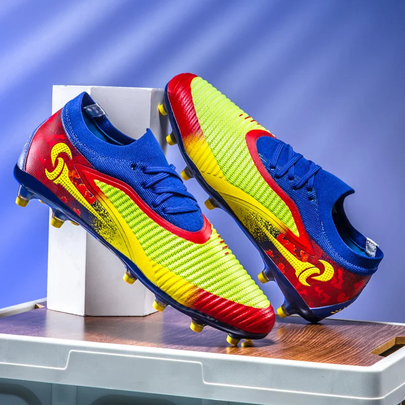 Nouvelles chaussures de football pour hommes, crampons longs antidérapants et respirants pour le sport en extérieur, idéales pour l'entraînement et les matchs, confortables pour adultes