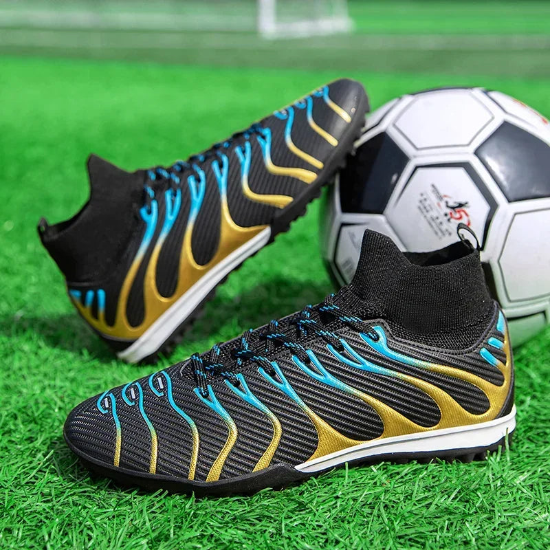 Hommes Match bottes de Football Sport entraînement longues pointes FG/TF garçons crampons chaussures de Football en plein air antidérapant intérieur Futsal confortable