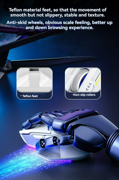 Tri-Mode Connection 10000DPI 2.4G Wireless Bluetooth Gaming Mouse PMW3325 RGB Light For PC Gaming Laptop and MAC