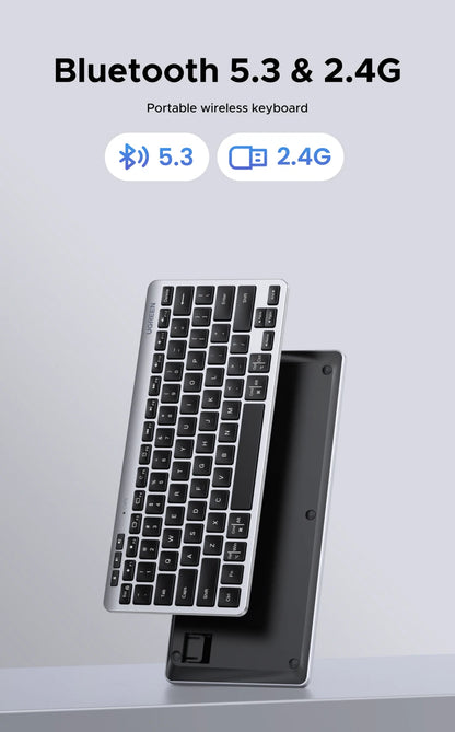 UGREEN Keyboard Wireless Bluetooth 5.3 2.4G Russian/EN 78 Keycaps For MacBook iPad PC Tablet  Scissor Foot Structure