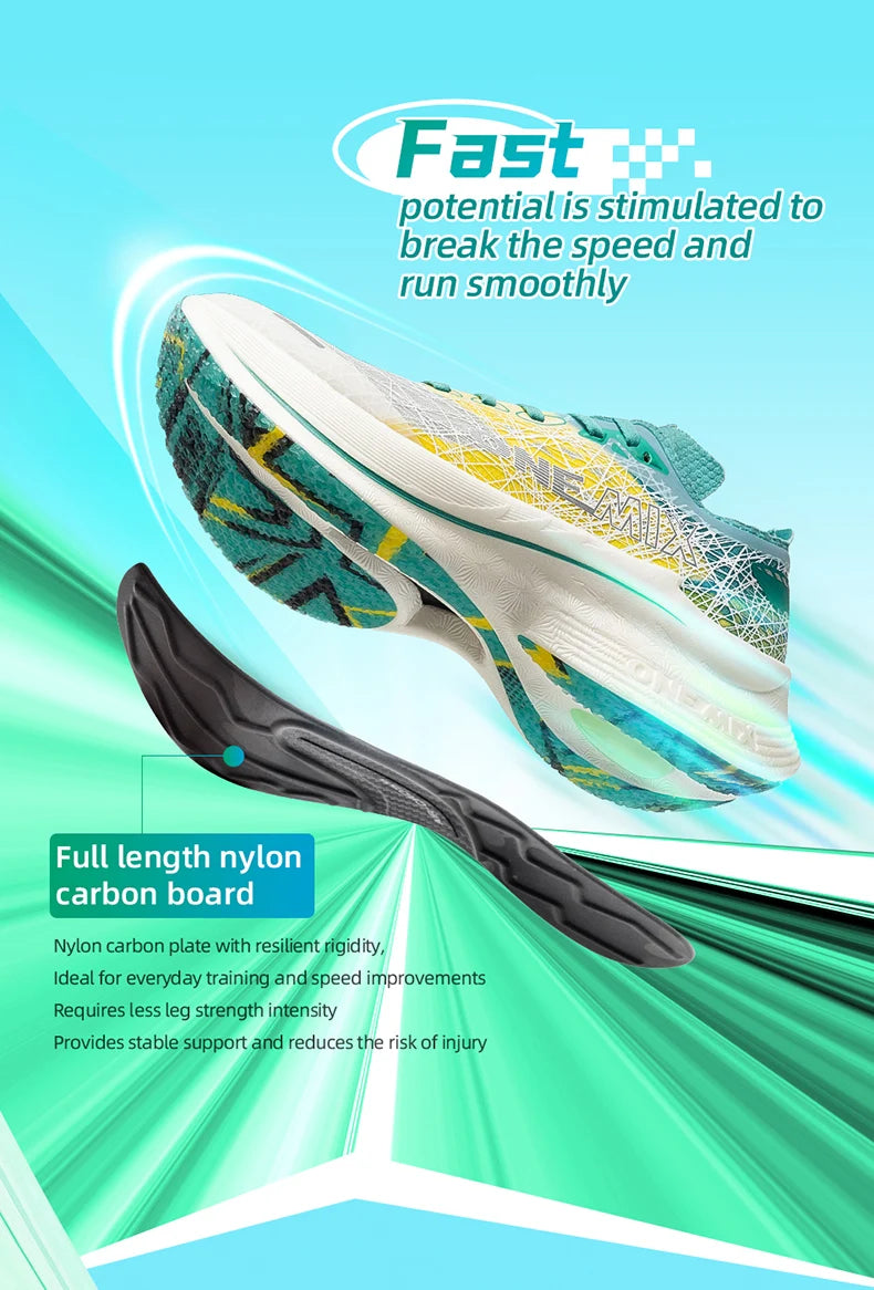 ONEMIX Carbon Fiber Plate Running Shoes Traction Shock Absorption Sneakers Professional Marathon PB Racing Sports Trainers Shoes