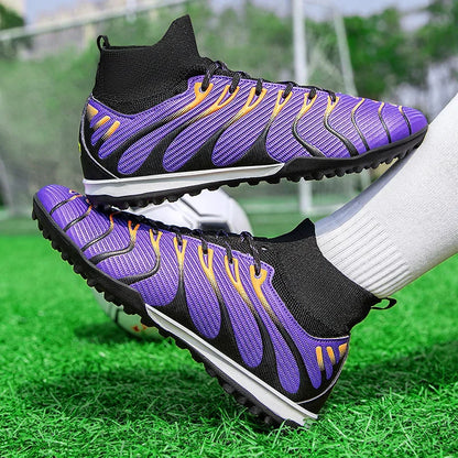 Chaussures de Football pour hommes, chaussures de Sport FG/TF, bottes d'entraînement en plein air pour garçons, antidérapantes, longues pointes, Futsal d'intérieur confortables
