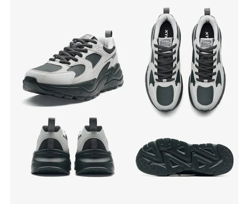 Xtep Men's Casual Shoes Winter Street Style Cushion Lightweight Wear-Resistant Breathable Walking Sneakers 875419320005