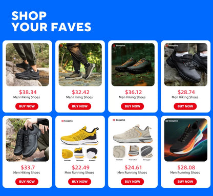 Baasploa vandringsskor för män – bekväma, mjuka, vattentäta, slitstarka, halkfria trekking-sneakers för utomhusbruk och klättring
