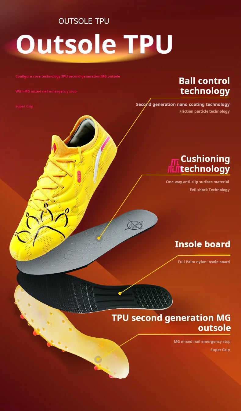 Kelme High-End Football Shoes Short Nail Anti-Slip Football Boots Artificial Grass Cushioning Training MG Football Shoes