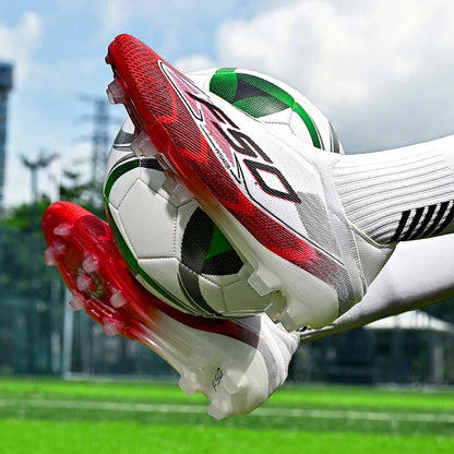 Chaussures de football respirantes AG pour hommes et femmes, chaussures de football professionnelles antidérapantes, chaussures de sport d'extérieur, crampons d'entraînement