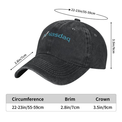 Nasdaq Logo, Knitted Texture demin Trucker Hat Lightweight Men's Cap Cap Man Summer