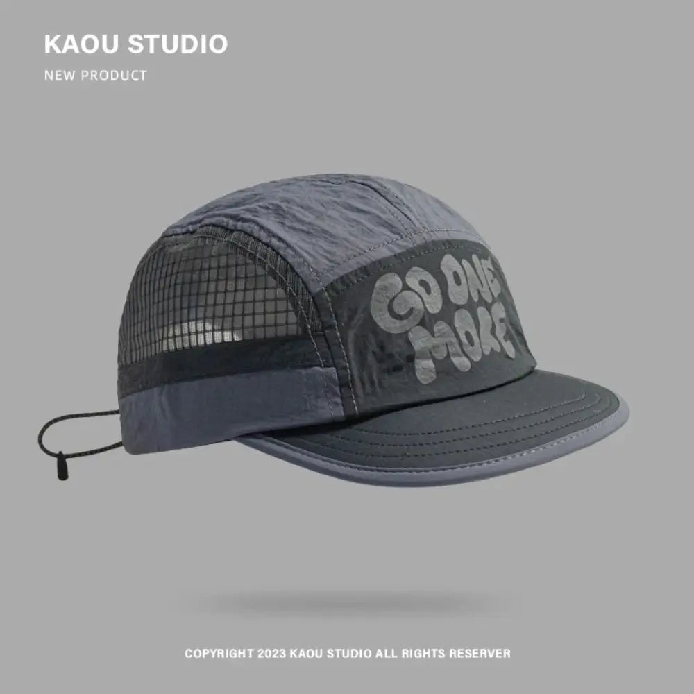 Soft Brim Quick-drying Baseball Cap Retro 5-panel Sun Protection Breathable Hat Casual Hip-hop Hat Mesh Running Caps