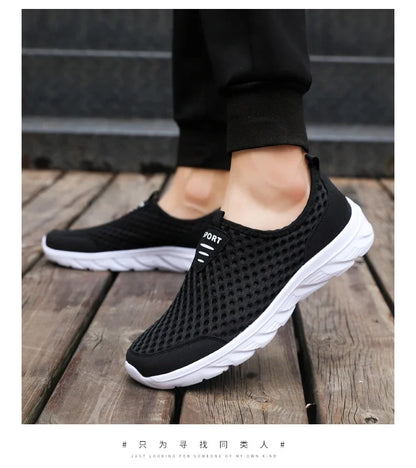 YRZL Lightweight Men's Casual Shoes, Breathable Slip-On Male Casual Sneakers, Anti-Slip Men's Flats, Outdoor Walking Shoes Size 39-46