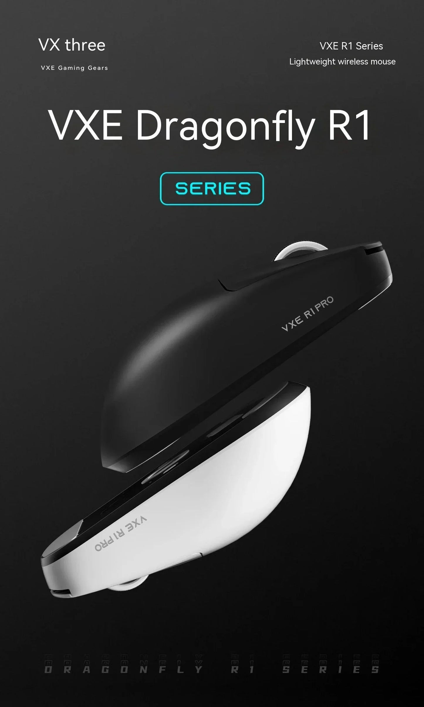 Mouse wireless VXE Dragonfly R1 Pro cu senzor Paw3395, Nordic 52840, 2khz, Smart Speed X, latență redusă, pentru birou, gamer și PC gaming