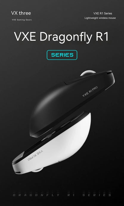 Mouse wireless VXE Dragonfly R1 Pro cu senzor Paw3395, Nordic 52840, 2khz, Smart Speed X, latență redusă, pentru birou, gamer și PC gaming