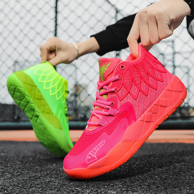 The youth actual combat basketball shoe movement outdoor comfortable cushioning wear-resisting fashion breathable high quality