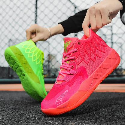 The youth actual combat basketball shoe movement outdoor comfortable cushioning wear-resisting fashion breathable high quality