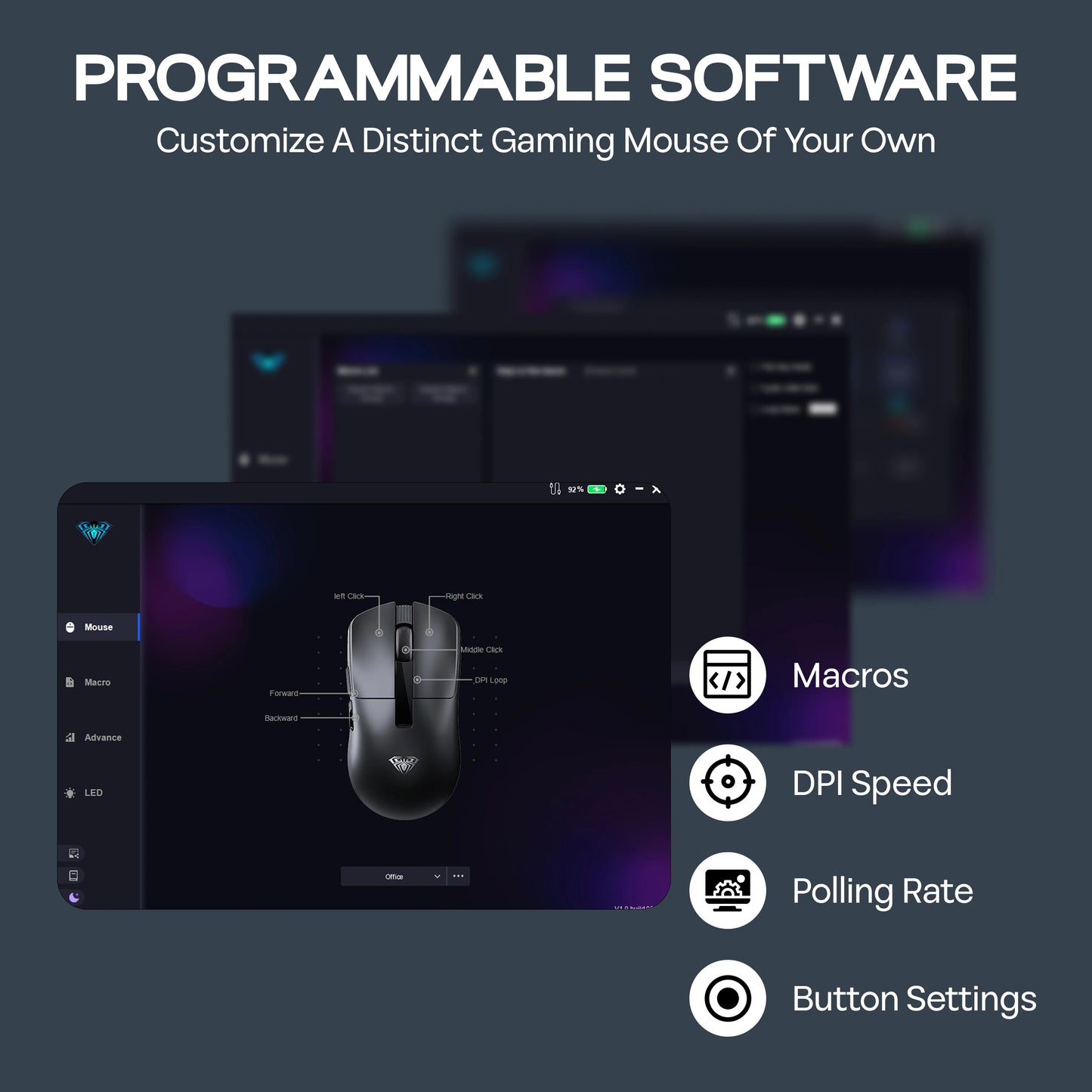 AULA SC590 PRO Wireless Gaming Mouse, Tri-Mode Bluetooth, 2.4GHz & Wired Gaming Mouse, 20000 DPI PAW3311 Sensor, 1000Hz Polling Rate RGB Gaming Mouse