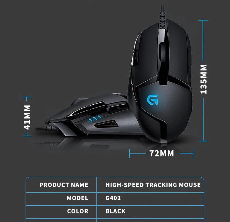 Logitech (G) G402 Gaming Mouse Wired Mouse E-sports Mechanical Macro Programming Mouse CSGO Chicken Dinner Computer Competitive