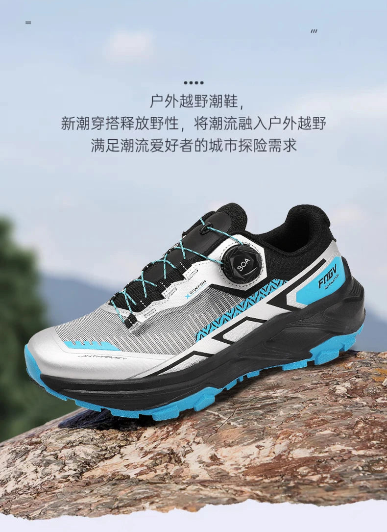 Men's Stylish Outdoor Hiking Shoes Hard-wearing Trekking Sneakers with Plush Warm Lining for Winter Male Footwear