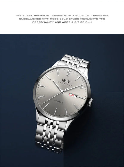Carnival High-end Series I&W Brand Automatické mechanické hodinky Pánske vodotesné hodinky Oceľ 316L Safír Pánske hodinky na biznis